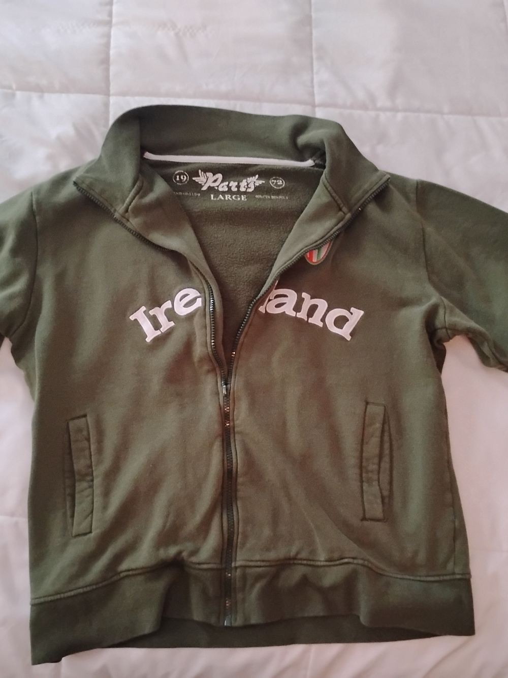 Machine Olive Green Ireland Zip-Up Sweatshirt